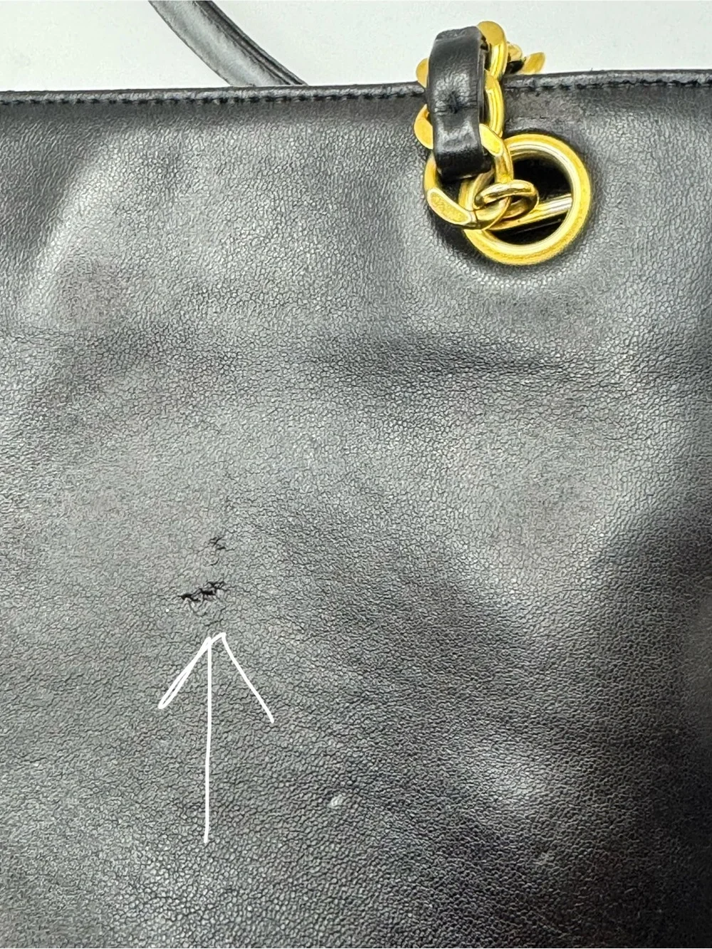 CHANEL Vintage Black Leather Shoulder Bag with Gold CC Hardware